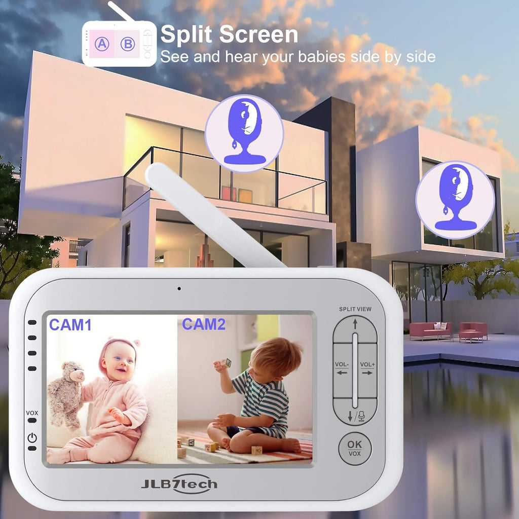 5 Split Screen Video Baby Monitor with 2 Cameras and Audio S333645