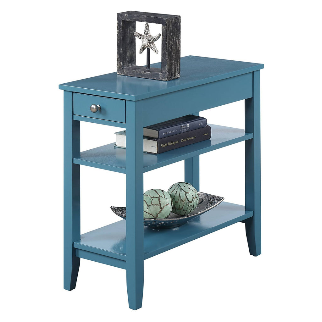 3 Tier End Table with Drawer Blue A610622