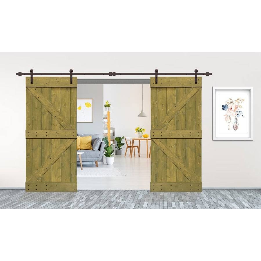 Jungle Green 84 x 84 Barn Door with Hardware Kit W622
