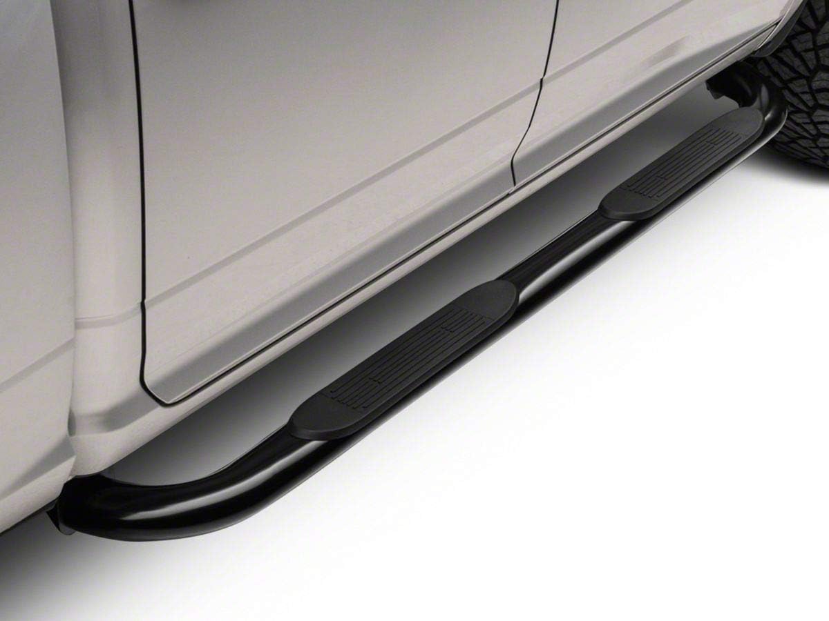 Black 4-Inch Oval Bent End Side Step Bars F7409
