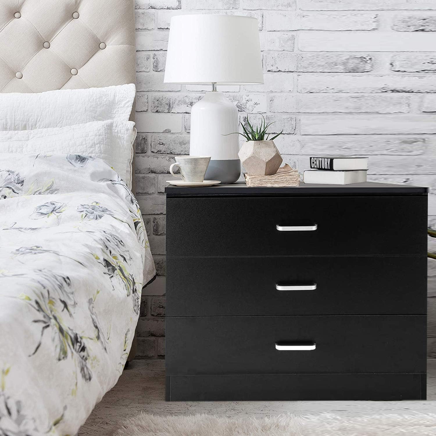 White 6 Drawer Wooden Chest of Drawers with Wheels R350937