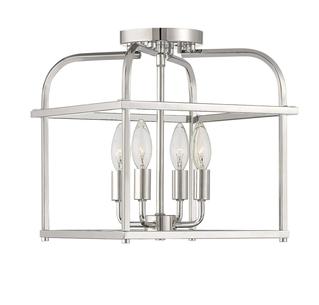 Polished Nickel Semi Flush Light N935