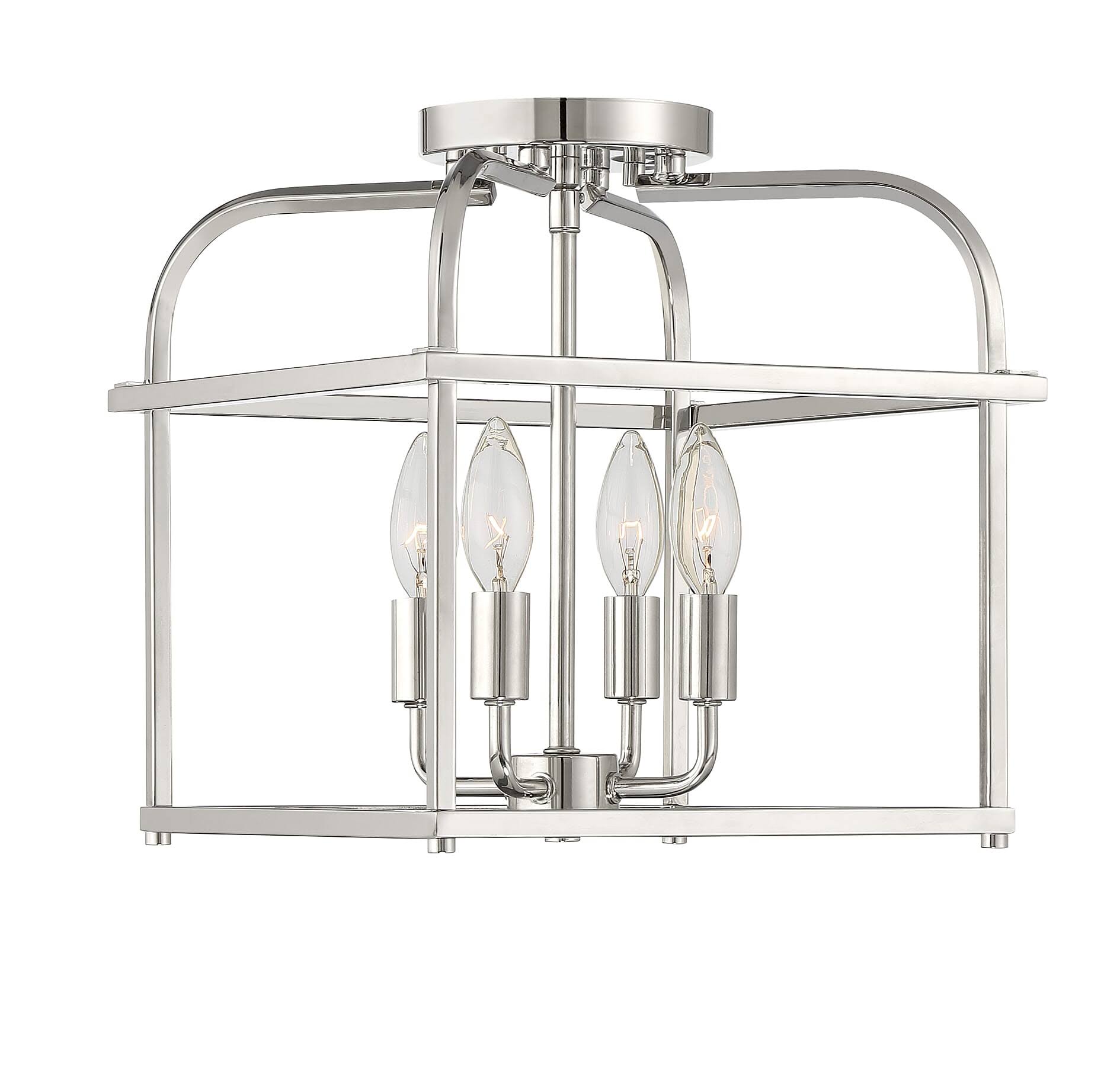 Polished Nickel Semi Flush Light N935