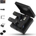 Wireless Lavalier Microphone, 2.4G Dual Wireless Microphone System with Charging Case (Black) K19608