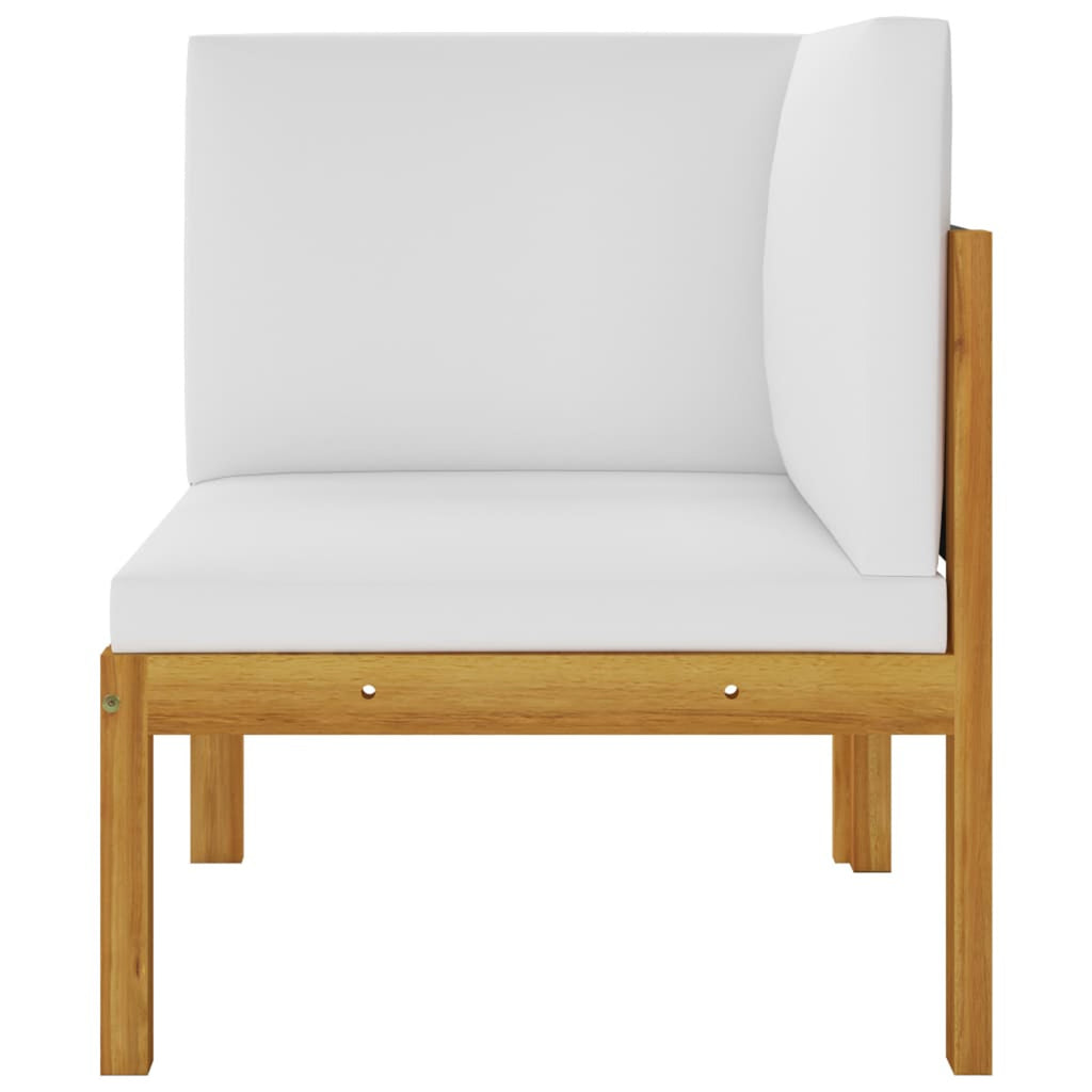 6 Piece Acacia Wood Patio Lounge Set with Cream White Cushion K4926
