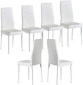 White PU Leather Upholstered Dining Chairs Set of 6 C72149