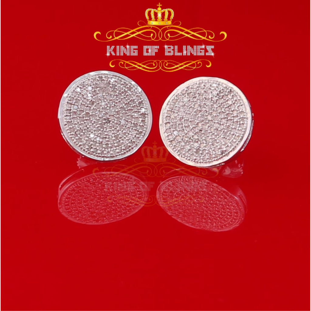 925 Sterling Silver White Hip Hop Stud Earrings P9503