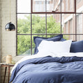Moonlight Blue Organic Sateen Fitted Sheet Y758