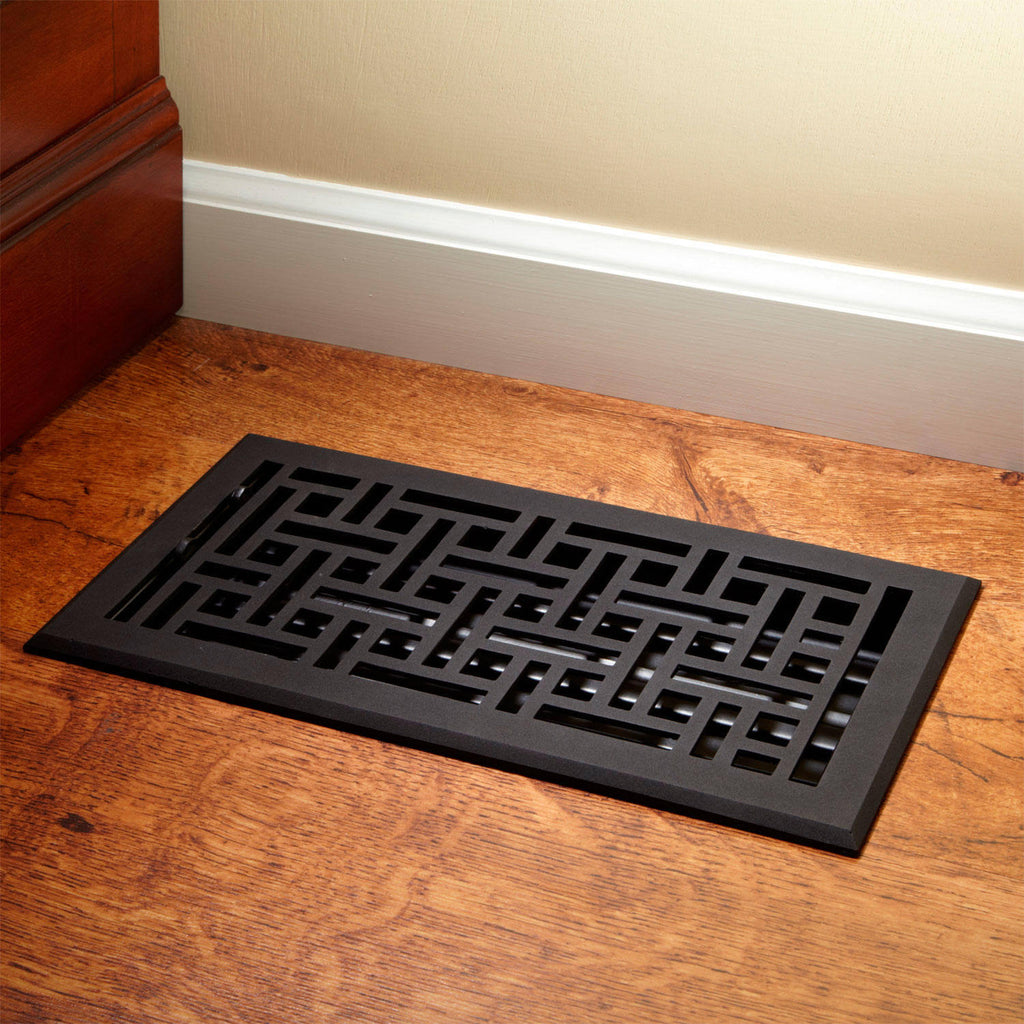 Wicker Style Cast Iron Floor Register D10953