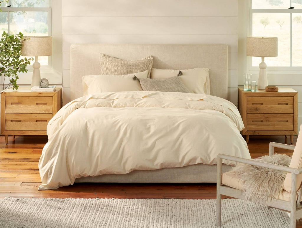 Moonlight Blue Organic Sateen Fitted Sheet Y758