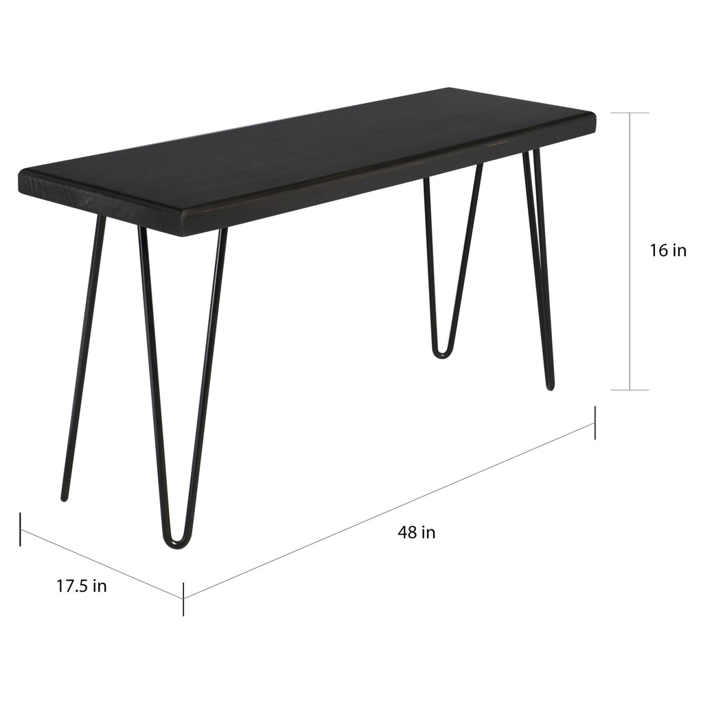Dark Brown Wood Bench L326