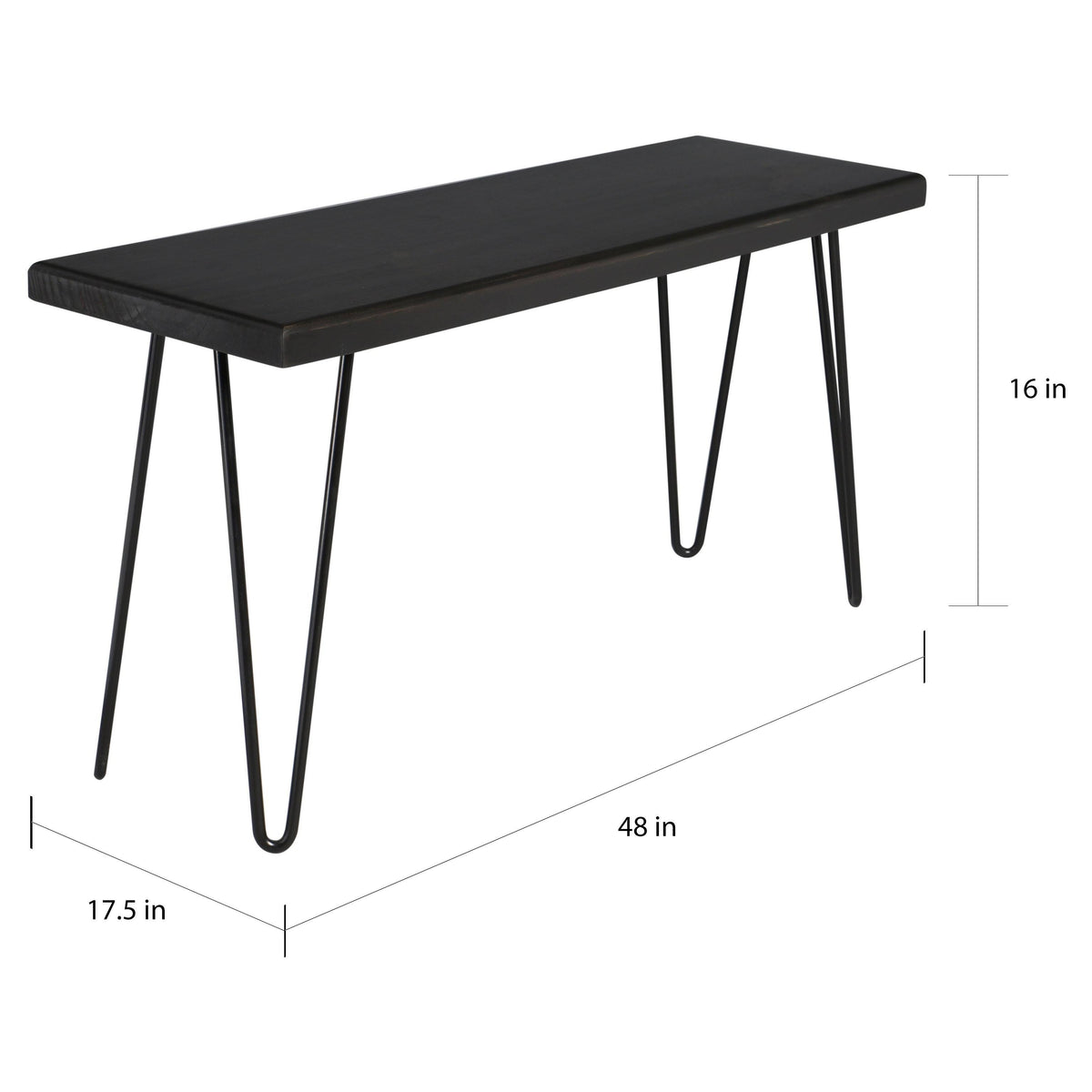 Dark Brown Wood Bench L326