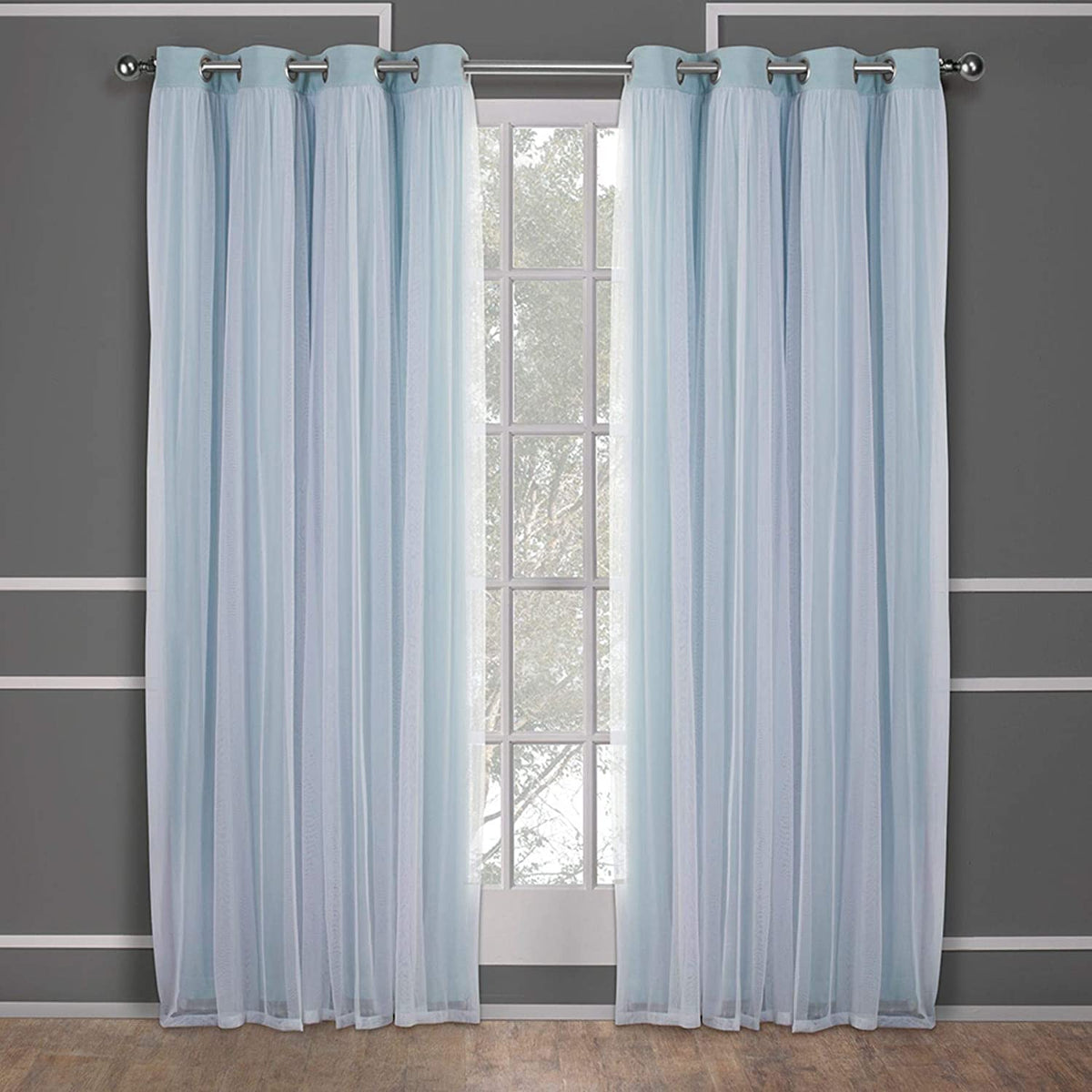 Blue Grommet Curtains 52"x84" L55760
