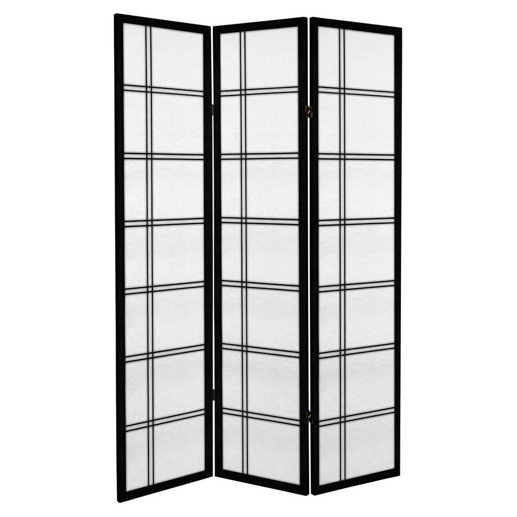 Black 4 Panel Canvas Room Divider E478195
