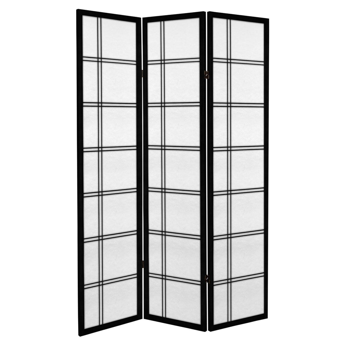 Black 4 Panel Canvas Room Divider E478195