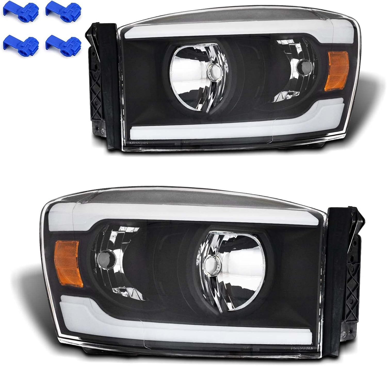 Chrome Housing LED Headlight Assembly with Sequential Turn Signal P248303