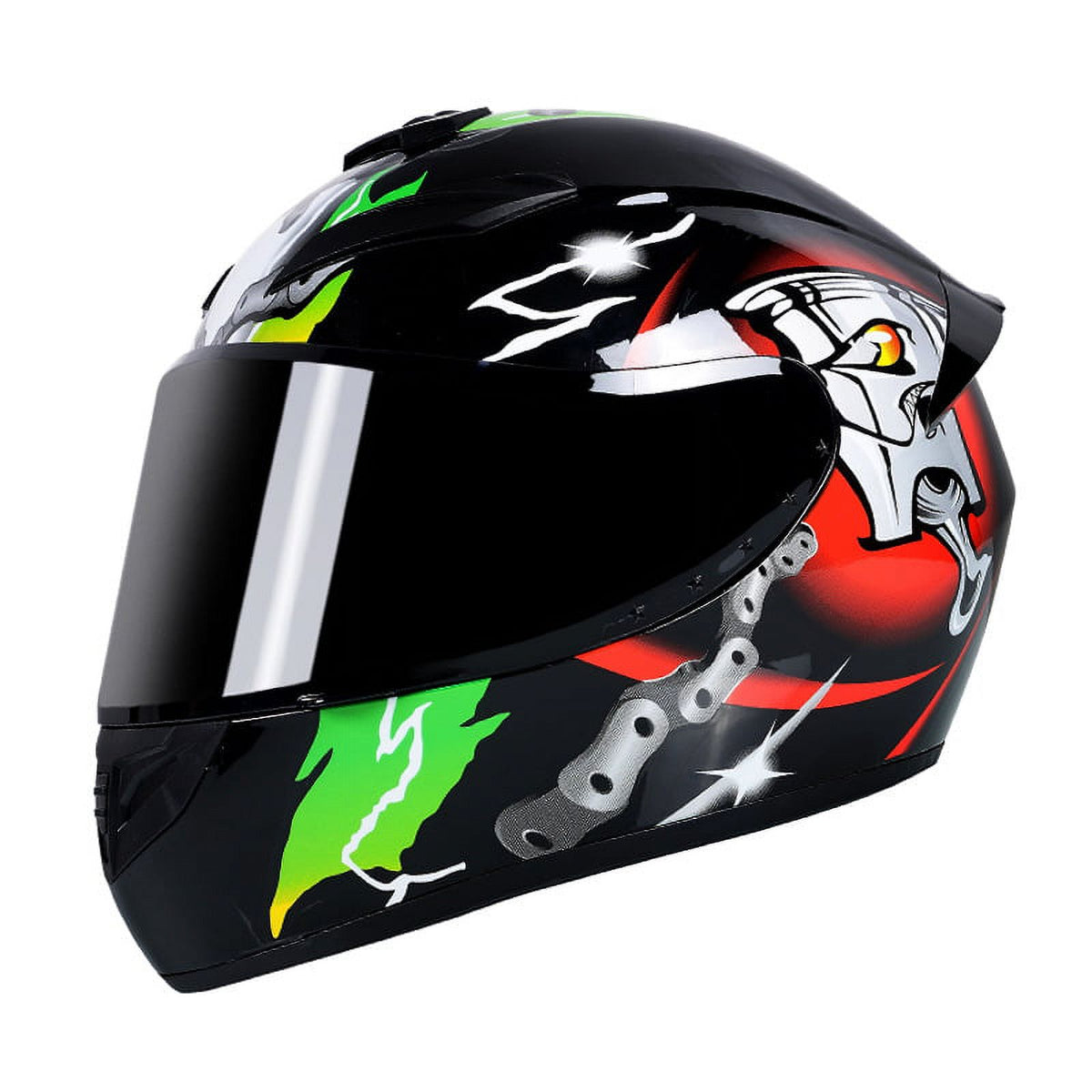 Full Face Motorcycle Helmet with Tinted Visors and Vents X309