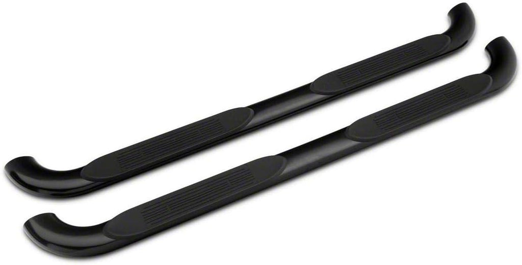 Black 4-Inch Oval Bent End Side Step Bars F7409