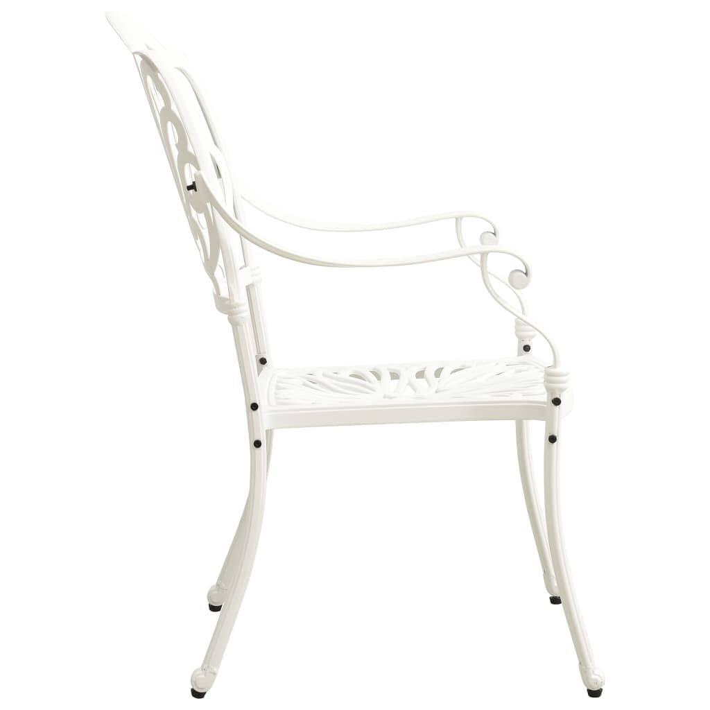 3 Piece Bistro Set Cast Aluminum White Y754