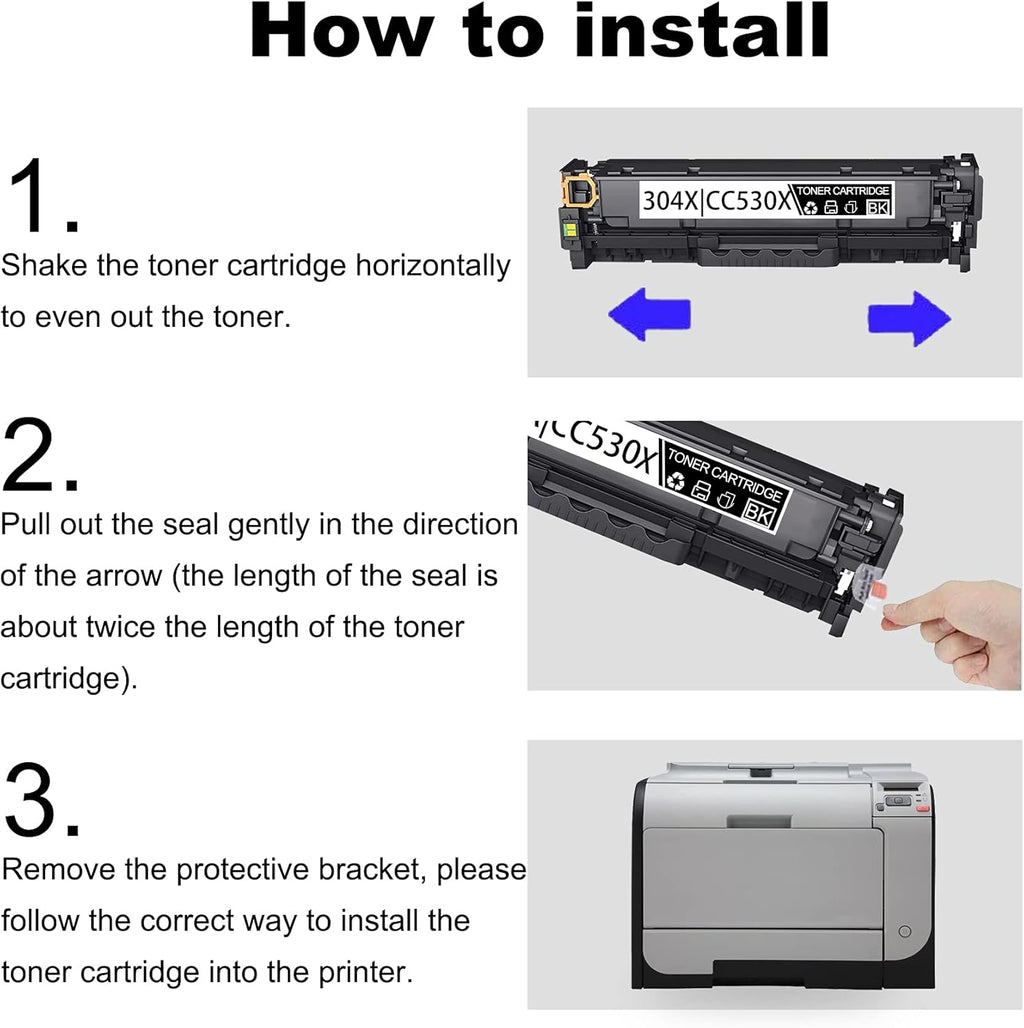 2 Pack Black Toner Cartridge for HP CP2025 CM2320 Printer K188786
