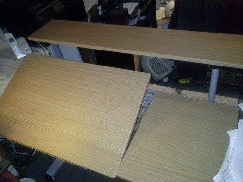 Medium Oak Height-Adjustable Drafting Table W54739