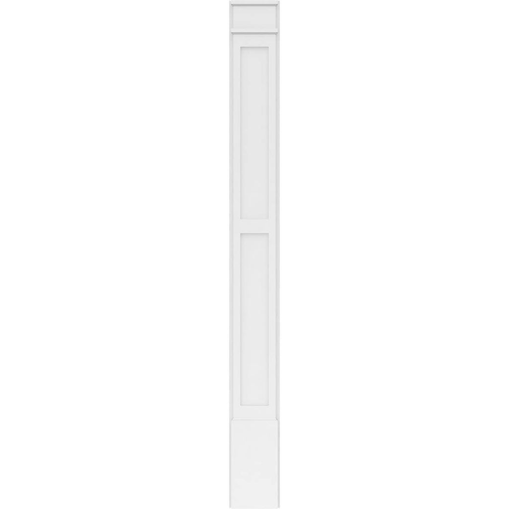 Two Equal Flat Panel PVC Pilaster with Capital and Base (Pair) K431148