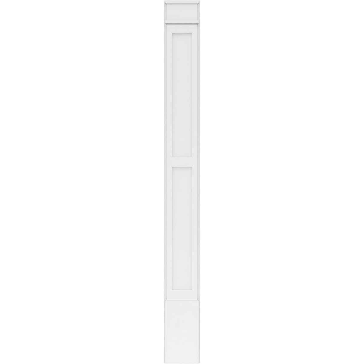 Two Equal Flat Panel PVC Pilaster with Capital and Base (Pair) K431148