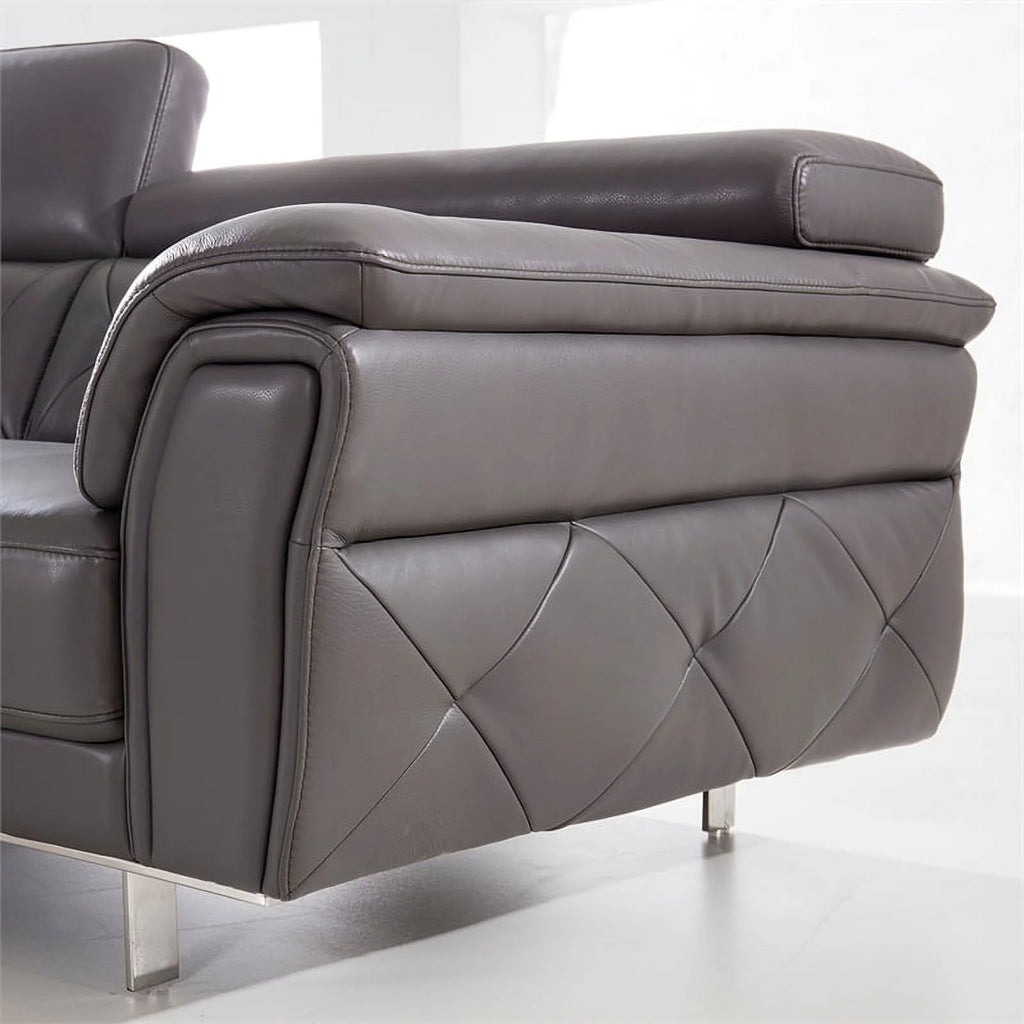 Dark Gray Italian Leather Chair U149039