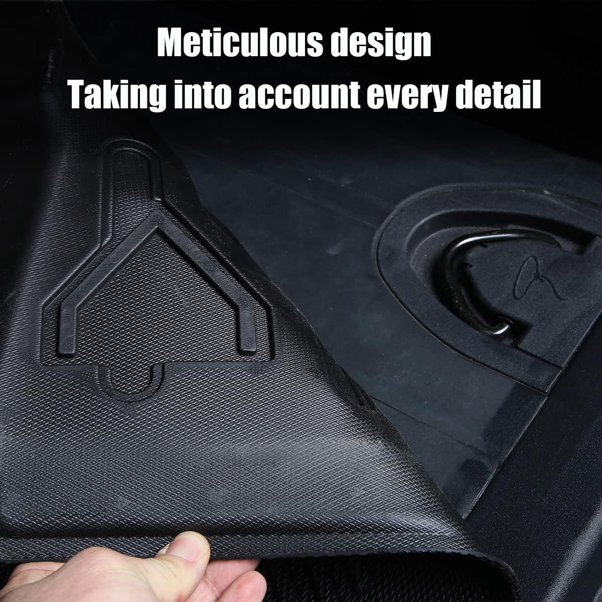 Cargo Liner Trunk Floor Mat for Ford Bronco 2021 2022 All Weather Waterproof TPE Pack of 2 T4493