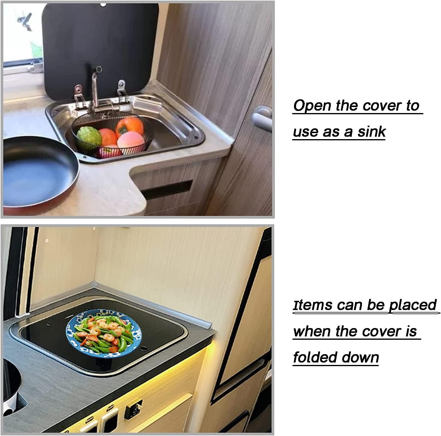 Single Bowl Stainless Steel Kitchen Basin Sink with Tempered Glass Lid S394