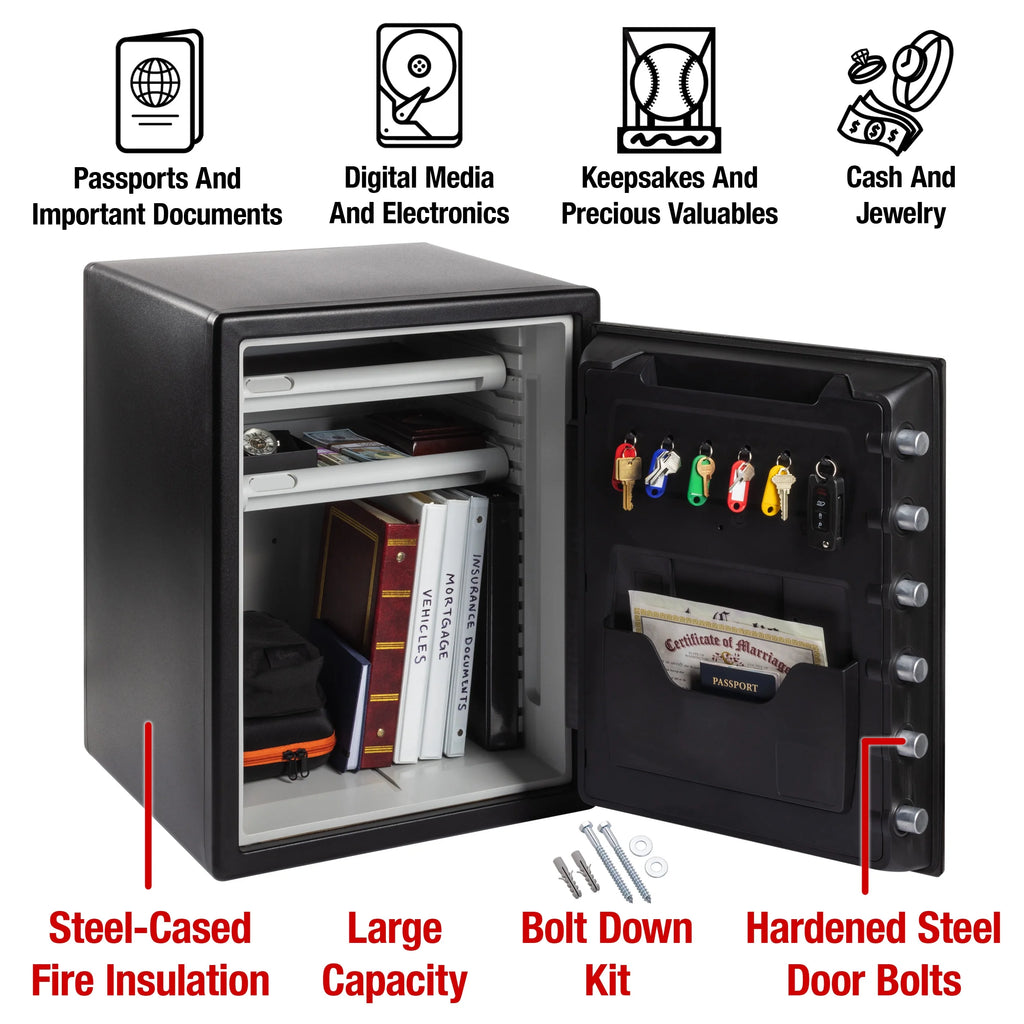 Water and Fire-Resistant Safe with Digital Keypad Lock, 2.0 cu. ft. T8955