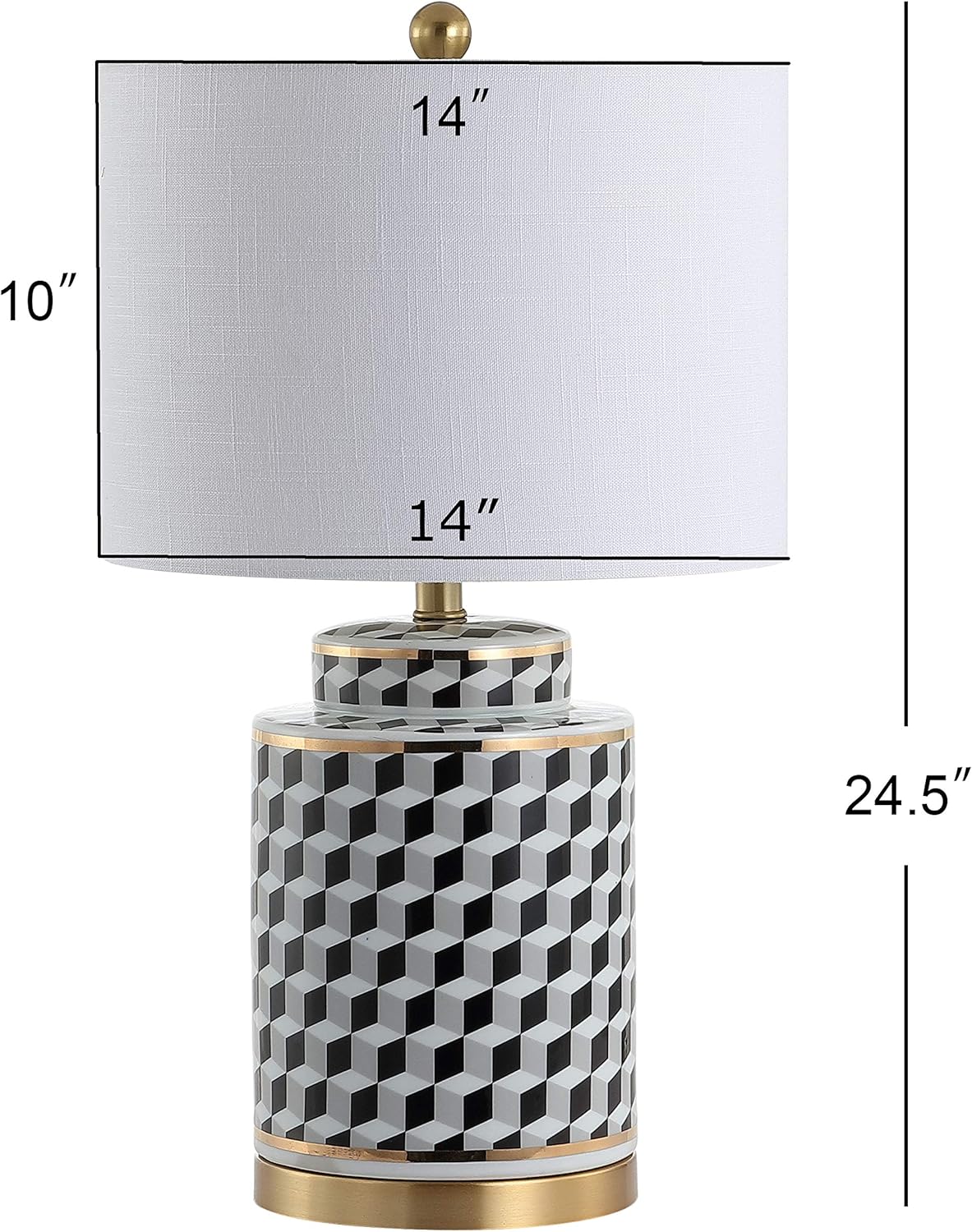 Black/White Ceramic/Metal LED Table Lamp Z78101