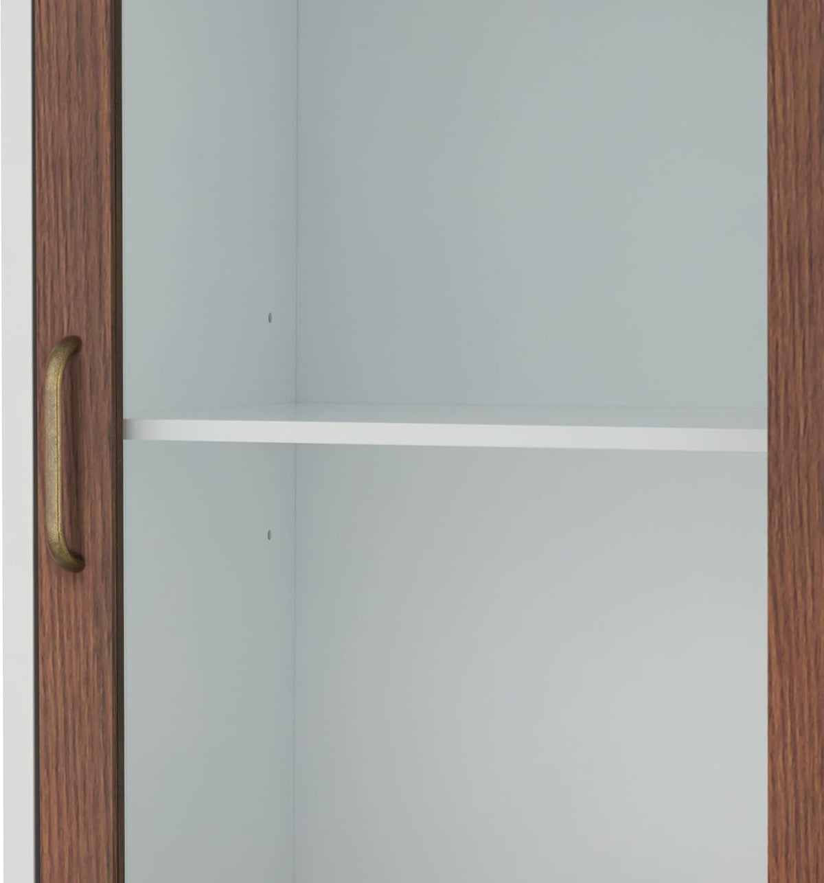 White Natural Wood Bathroom Linen Cabinet S94178