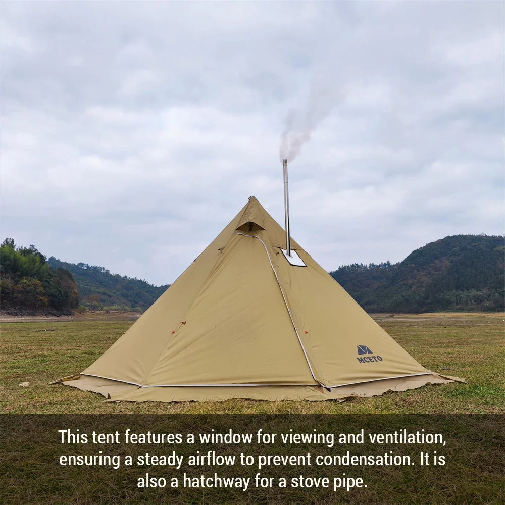 Camping Hot Tent 4-6 Person Tipi Tent with Stove Jack R1135