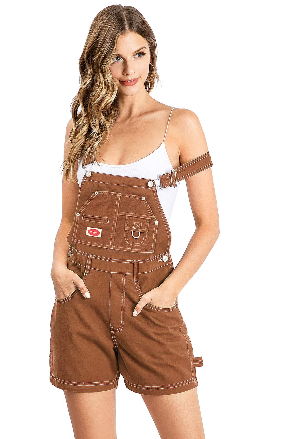 Rust Twill Short Overalls D6286
