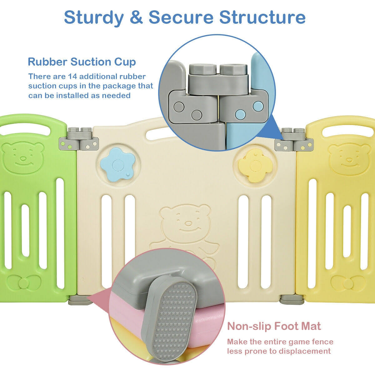 14 Panel Foldable Baby Playpen Safety Play Yard X925