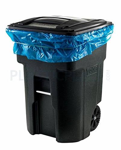 64-65 Gallon Blue Heavy Duty Recycling Trash Bags F94285