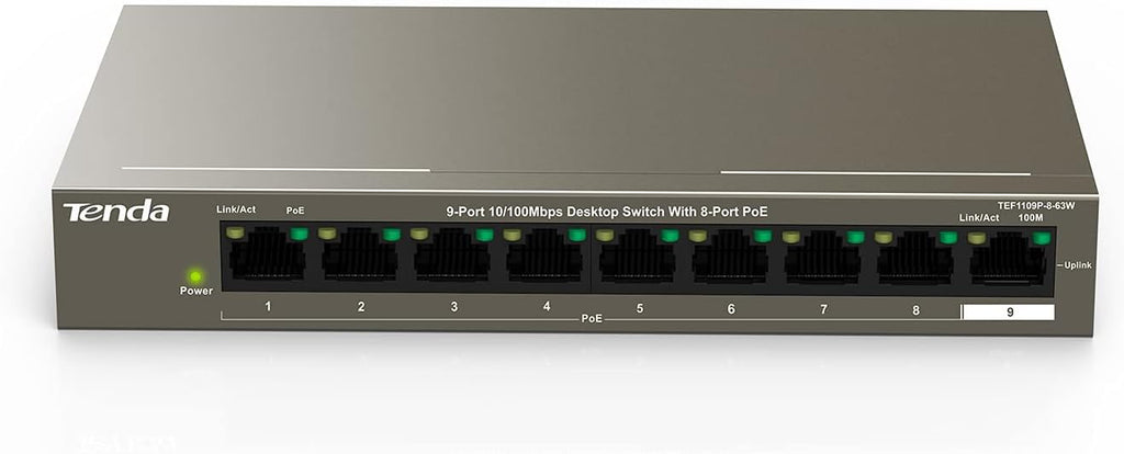 Layer-3 Managed PoE Switch with 9 PoE Ports and 1 SFP V505108