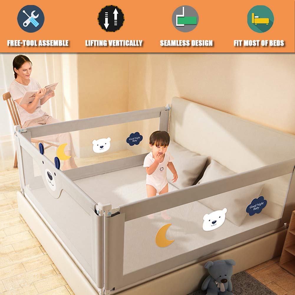 78 Inch Grey Bed Rail Guard S651104