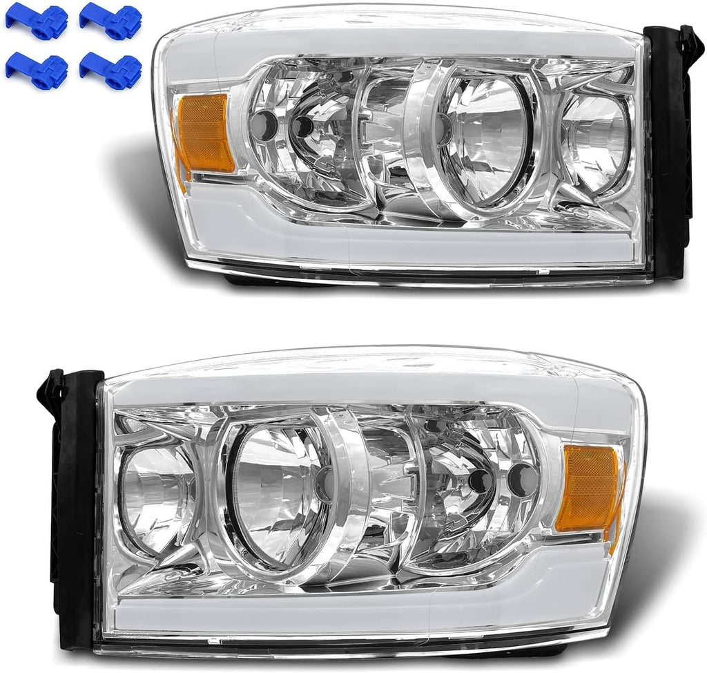 Chrome Housing LED Headlight Assembly with Sequential Turn Signal P248303