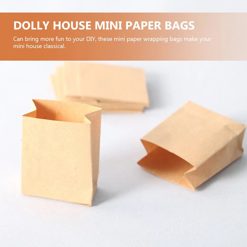Miniature Dollhouse Paper Bag Grocery Carrier V250
