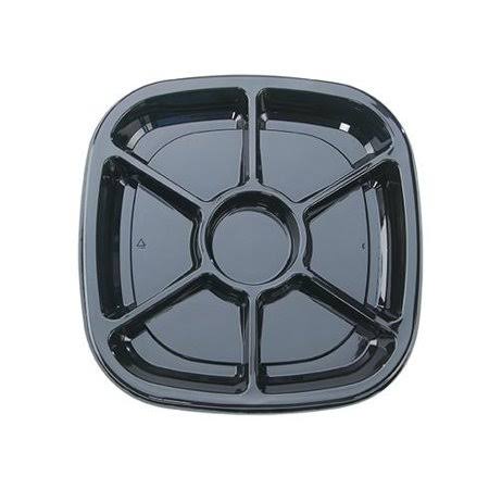 11x22 Square Black Compartment Tray H935