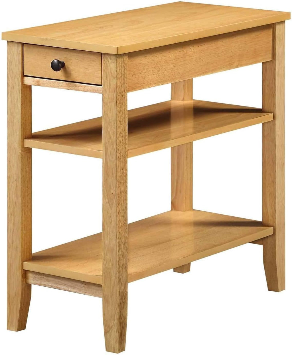 Natural Three Tier End Table With Drawer B391008