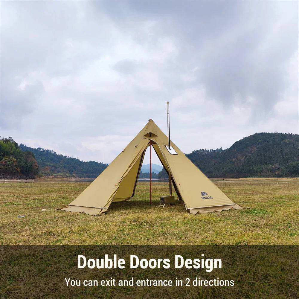 Camping Hot Tent 4-6 Person Tipi Tent with Stove Jack R1135