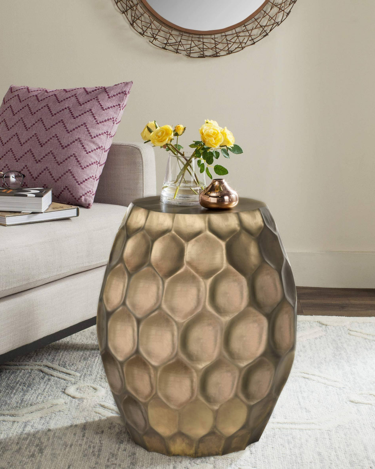 Antique Brass Side Table U732