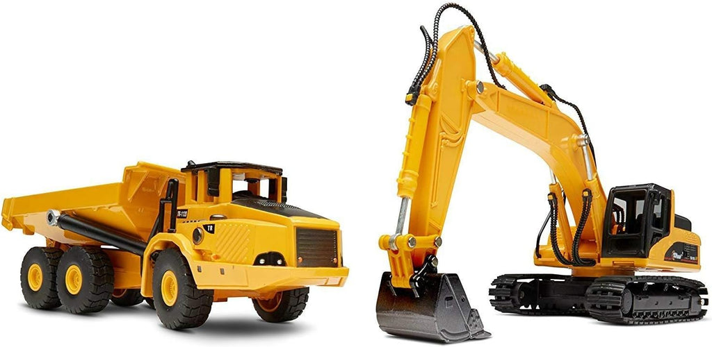 Diecast Metal Construction Trucks, Excavator and Dump Truck, Set of 2 R353