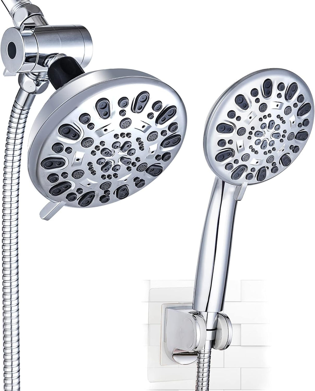 5-inch Rainfall Shower Head Combo with Handheld, 3-way Diverter, Brushed Nickel, Pack of 2 Y524