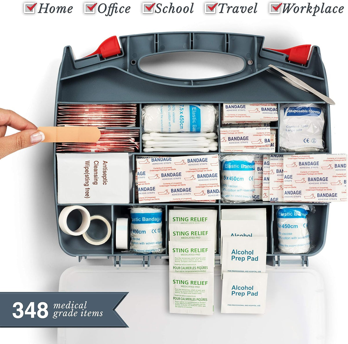2-in-1 Hardcase First Aid Kit (348 Piece) + Bonus Mini Kit (32 Piece) R31031