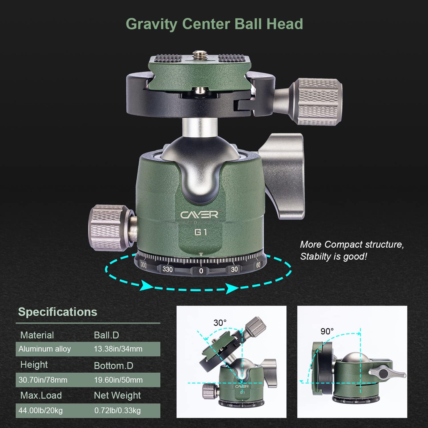 Aluminium 4-Section Camera Tripod with Ball Head V256