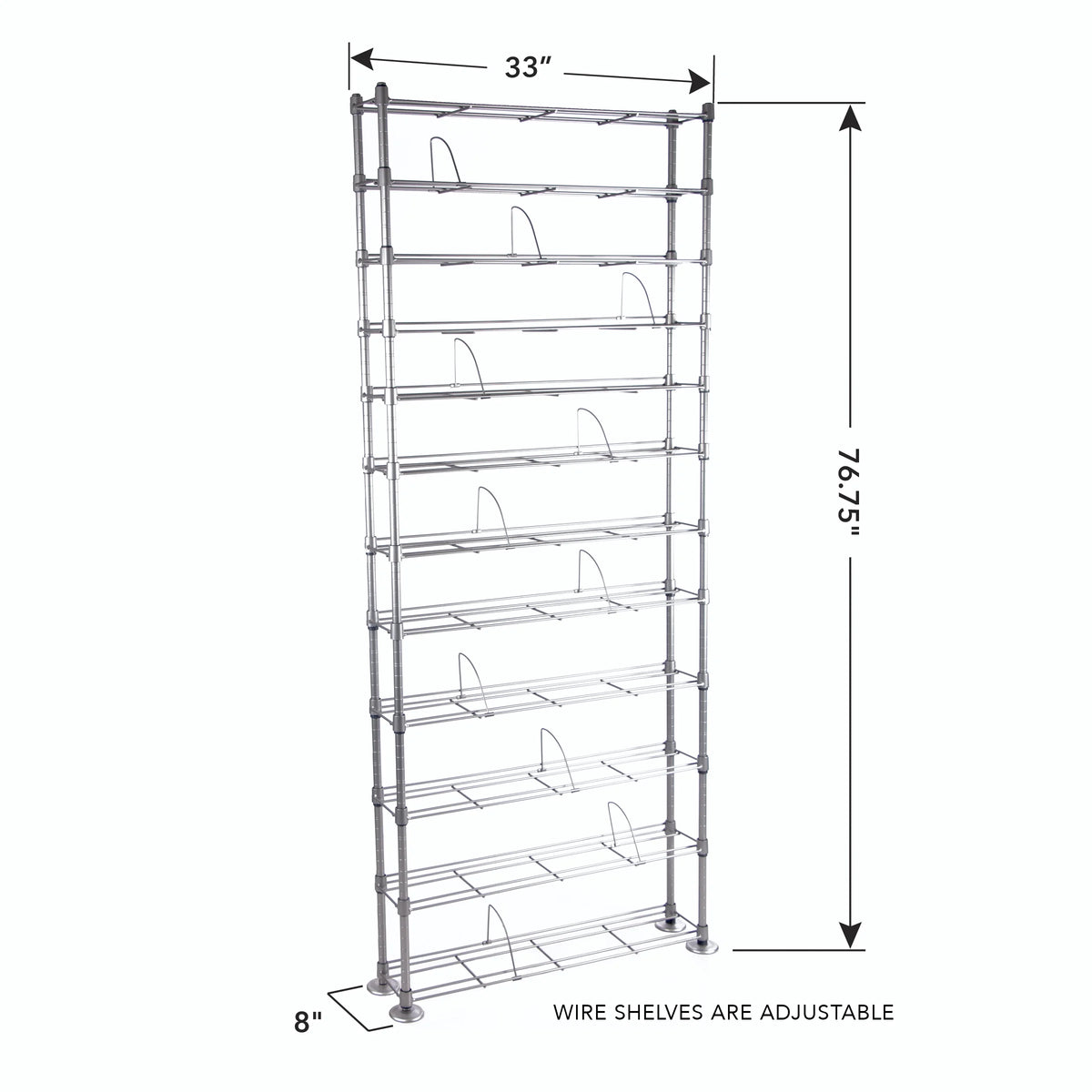 12 Multimedia Silver Shelving Organizer O16815